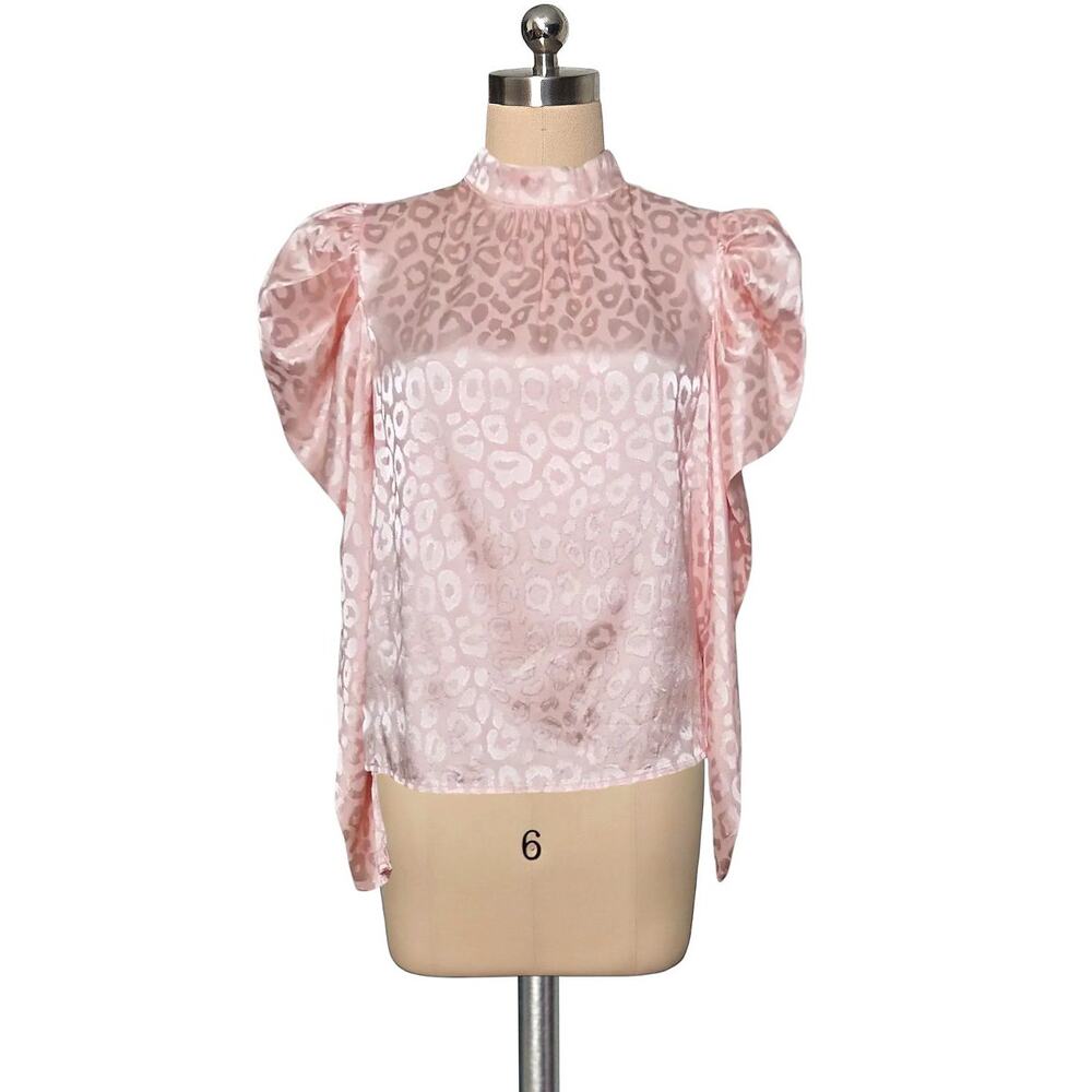 Statement Puff Shoulder A. CALIN Flying Tomato Pink Blouse Shirt Top S